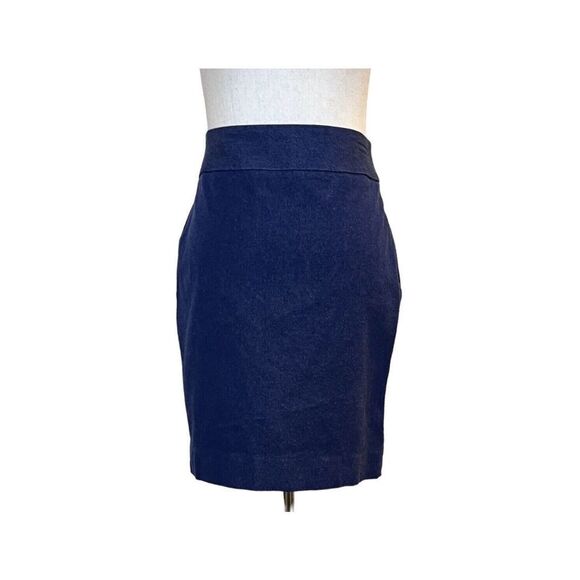 Banana Republic Blue Stretch Sloan Cotton Viscose Spandex Midi Pencil Skirt 6P - Picture 8 of 8